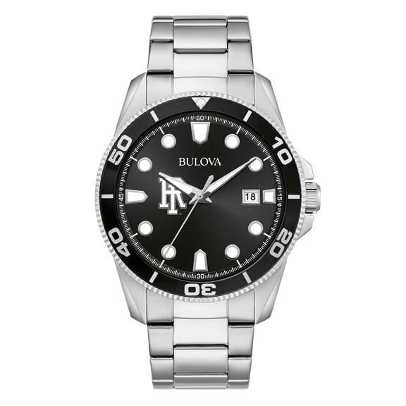 Men's Bulova Silver Rhode Island Rams Sport Stainless-Steel Bracelet Watch