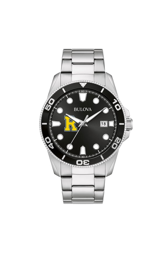 Men's Bulova Silver Rochester Yellow Jackets Sport Stainless-Steel Bracelet Watch