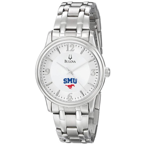 Men's Bulova  Silver SMU Mustangs