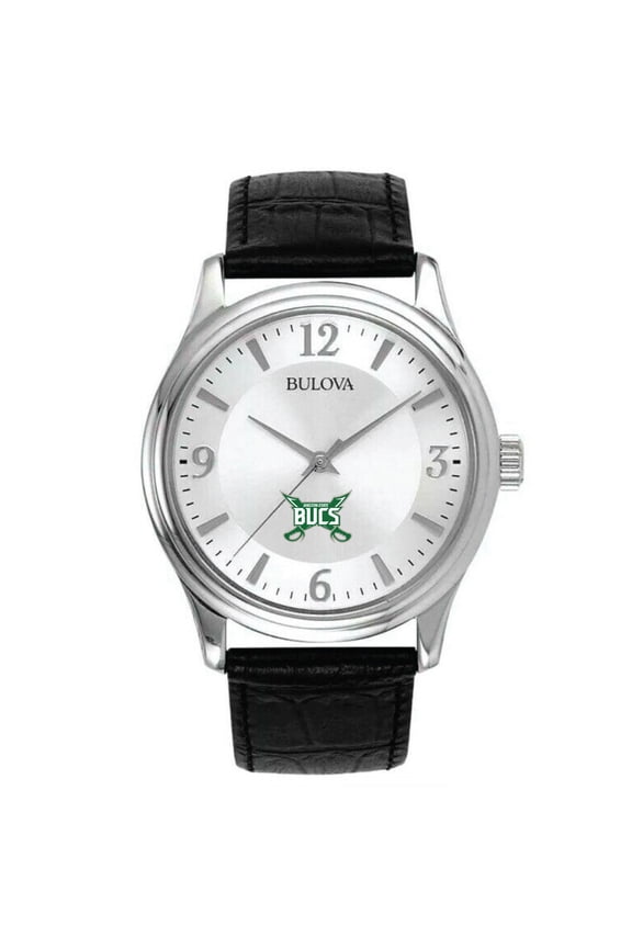 Men's Bulova Silver Shelton State Buccaneers Leather Watch