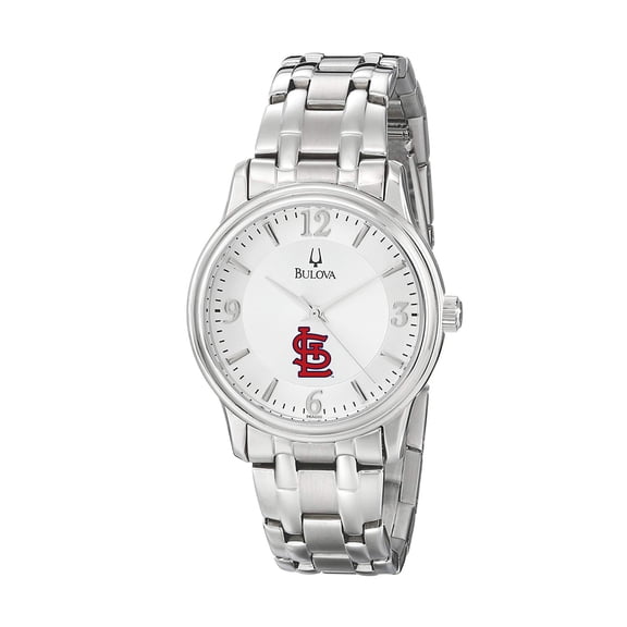Men's Bulova Silver St. Louis Cardinals Stainless Steel Watch