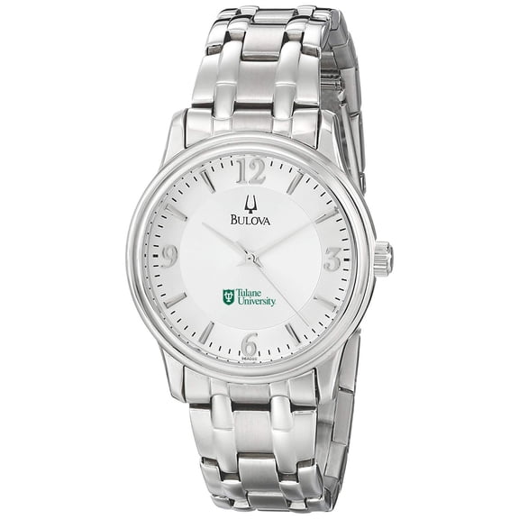 Men's Bulova Silver Tulane Green Wave