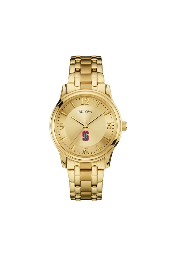 Men's Bulova Stanford Cardinal Gold-Tone Watch