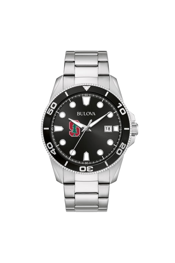 Men's Bulova Stanford Cardinal Sport Stainless-Steel Bracelet Watch