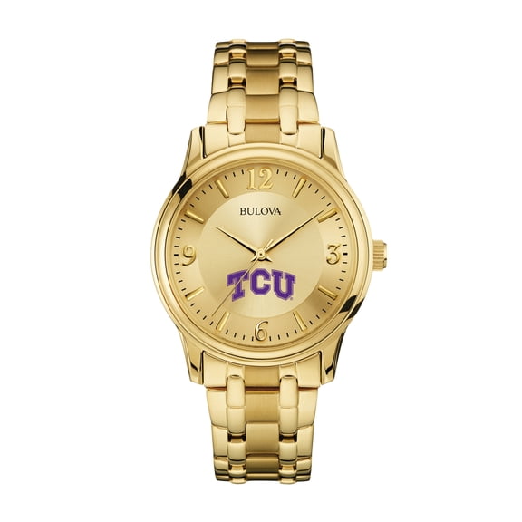 Men's Bulova TCU Horned Frogs Gold-Tone Watch