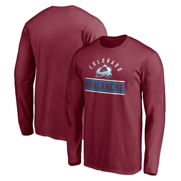Men's Burgundy Colorado Avalanche Team Arch Knockout Long Sleeve T-Shirt