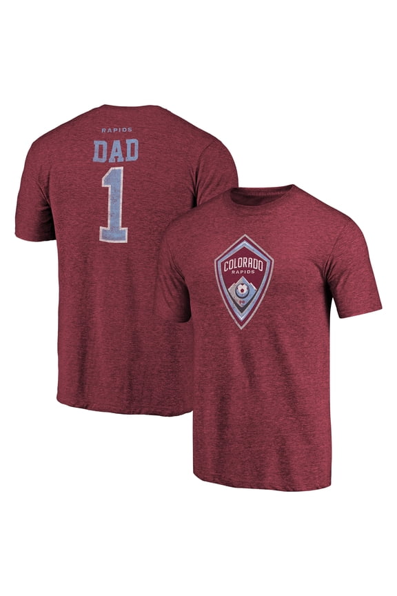 Men's Burgundy Colorado Rapids Greatest Dad Tri-Blend T-Shirt