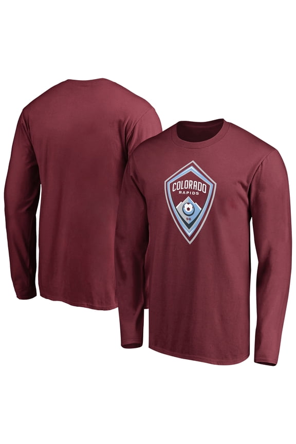 Men's Burgundy Colorado Rapids Primary Logo Long Sleeve T-Shirt