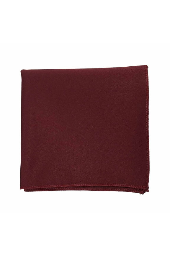 Men’s Burgundy Formal Satin Pocket Square in a Variety of Colors by Spencer J’s Signature Satin Collection