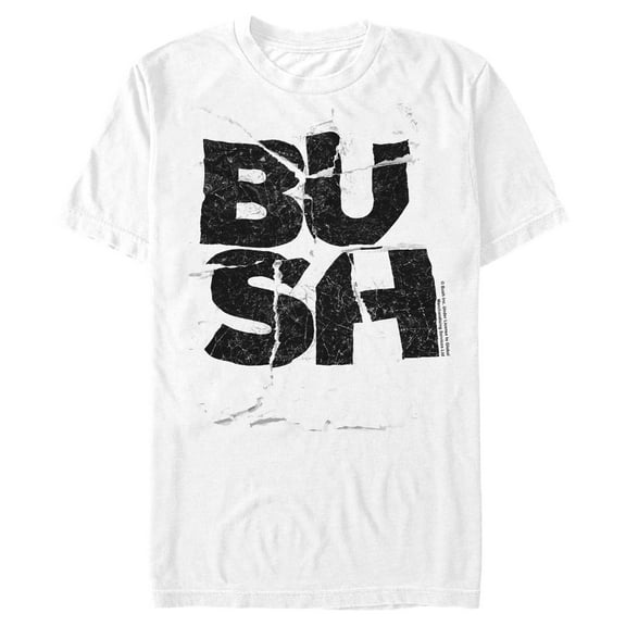 Men's Bush Ripped Logo  Graphic Tee White Large