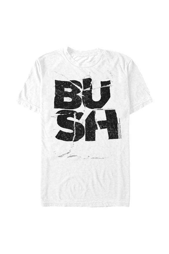 Men's Bush Ripped Logo Graphic Tee White Large