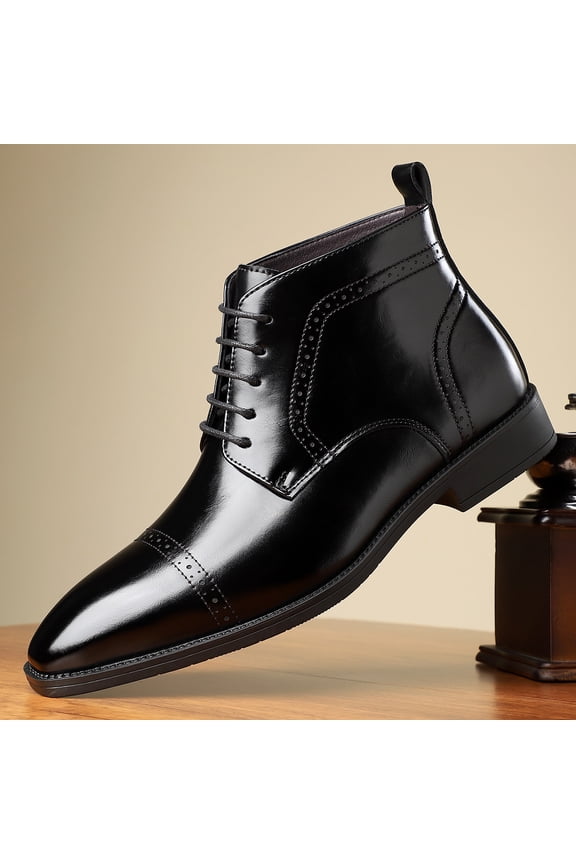 Men's Business Ankle Boots, Comfortable and Stylish for Corporate Events, Weddings, Daily Wear, Indoor and Outdoor Use, Autumn Versatile Formal Footwear