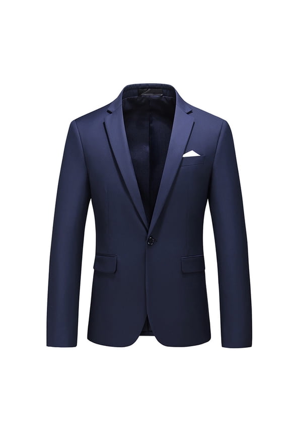 Men's Business Casual Fashion One Button Suit Solid Color Coat