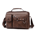 thumbnail image 1 of Men's Business Casual Leather Briefcase - Soft Anti-Scratch Waterproof PU, Shoulder/Crossbody/Handheld, Adjustable Strap, Large Capacity for iPad Mini, Work & Travel, 1 of 15