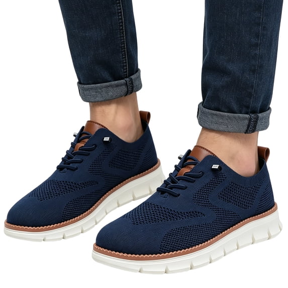Men’s Business Casual Oxford Sneakers Lightweight Lace-Up Dress Shoes Fashion Walking Shoes for Work, Travel & Daily Commute