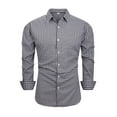 thumbnail image 1 of Men's Business Casual Shirt Slim Fit Long Sleeve Button Down Wrinkle Free 4-Way Stretch Grid Print Tee Tops, 1 of 5