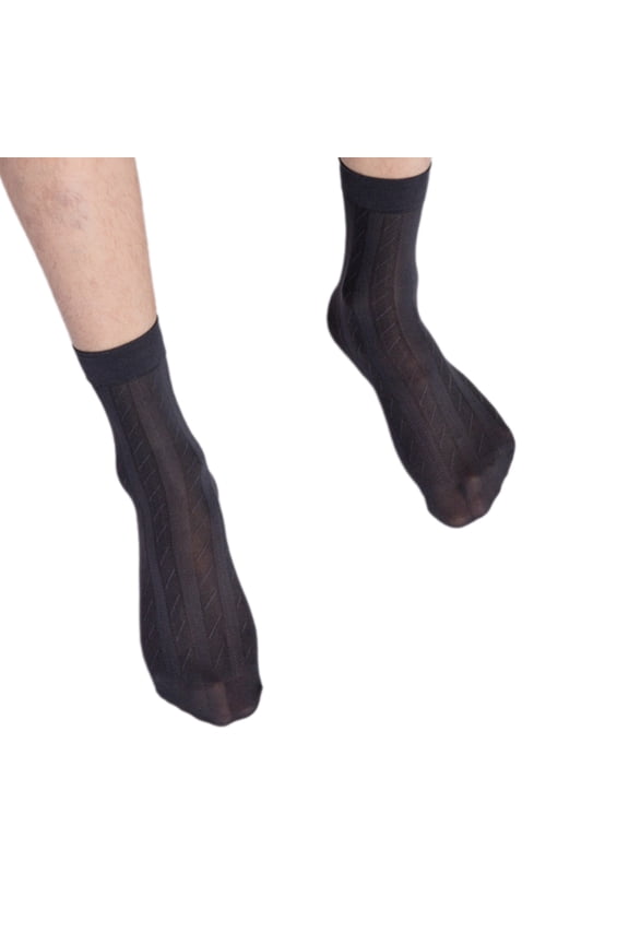 Men's Business Casual Striped Ankle Socks Breathable Cotton Odor Resistant Elastic Formal Suit Short Tube Socks Hosiery