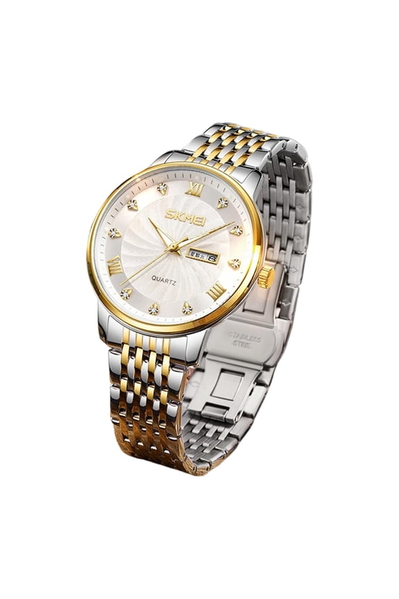 Men's Business Chronograph Watch Waterproof Date Display Quartz Wristwatch Stainless Steel Fashion Dress Watch For Men Office Casual Water Watch