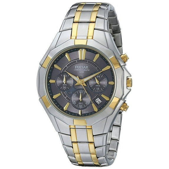 Men's Business Collection Chrono Two Tone Stainless Steel Watch PT3200
