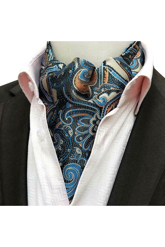 Men's Business Cravat Ascot Scarves Colorful Paisley Flower Wedding Party Ties