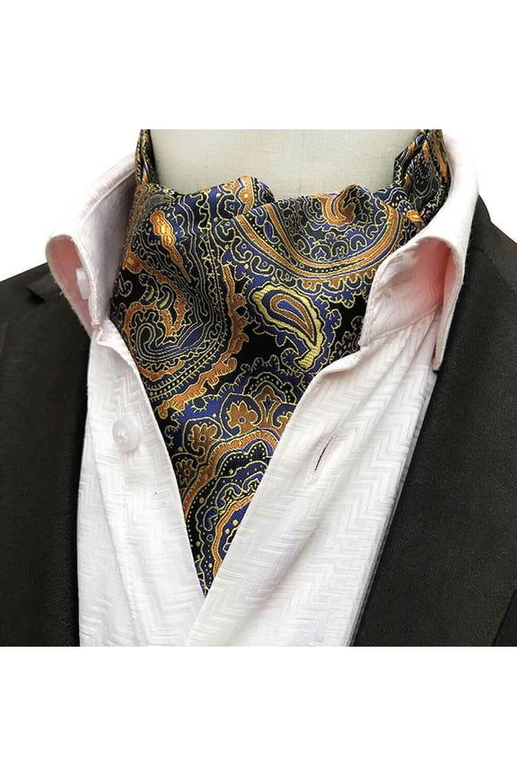 Men's Business Cravat Ascot Scarves Colorful Paisley Flower Wedding Party Ties