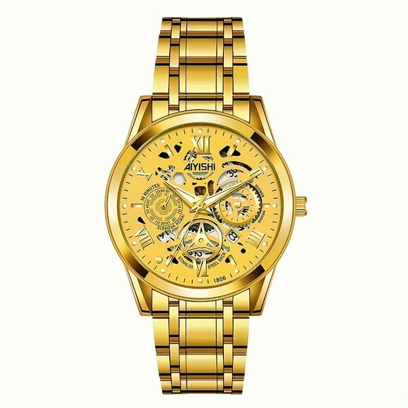 Men's Business Fashion Casual Quartz Wrist Watch, Business Style, Water-Resistant, Ideal for Daily Wear, Business, or Casual Occasions