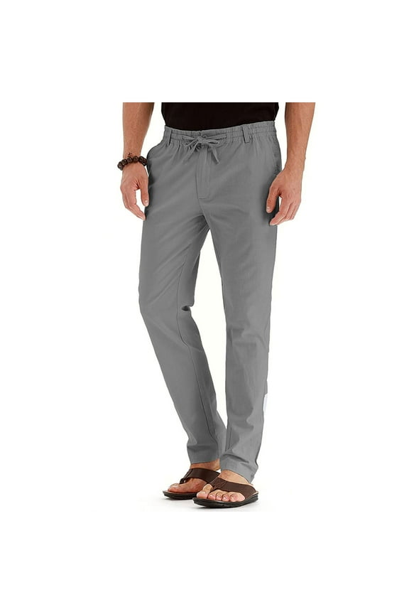 Men's Business Loose Large Size Elastic Waist Cotton All-match Solid Color Capri Leggings For Men Thermal Leggings For Men Gym Leggings Men Maternity Thermal Leggings