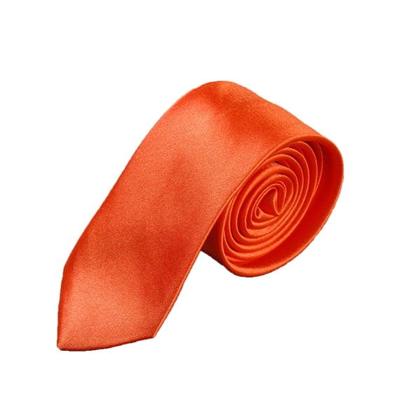 Men's Business Necktie Silky Smooth Fabric Formal Party Accessory Classic Stripe Pattern for Professional Workwear Orange