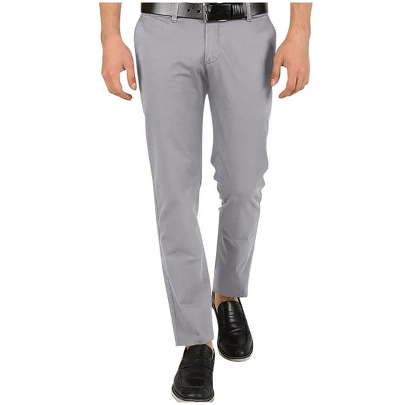 Men's Business Pants All Day Comfy Golf Pants Solid Color Straight Leg Trousers Classic Fit Dress Pants
