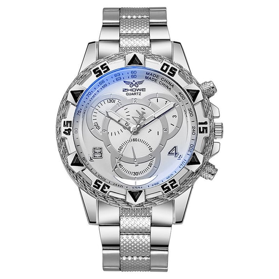 Men’s Business Quartz Watch – Stainless Steel Band Multifunction Chronograph Large Dial Water Resistant for Daily Wear