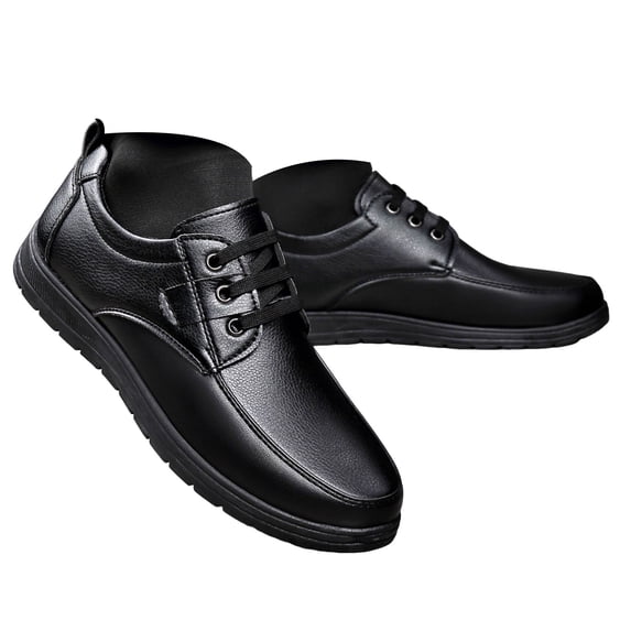 Men's Business Shoes Lace up Suit Slip on Leather with Oxford Lining Lightweight Dressy Leather Shoes Black Size 8.5
