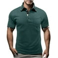 thumbnail image 1 of ZQUUVOU Men's Business Solid Color Dress Collared Shirts Short Sleeve Button Down Shirts Collar Summer Beach Shirts A-Green, 1 of 8