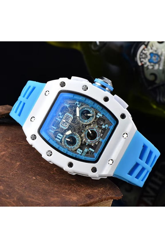 Men's Six-Hand Multi-Function Watch Fashion Hollow Ceramic Style Quartz Watch