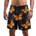 Men's Butterflies Black Swim Trunks Quick Dry Board Shorts Bathing