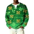thumbnail image 1 of Men's Button-Down Collar Long-Sleeve Ribbed Knit Pullover Green 2XL, 1 of 6