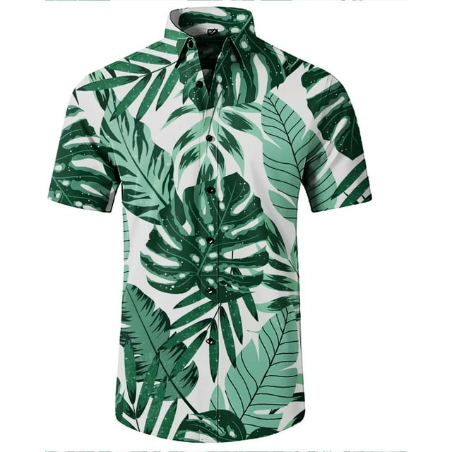 Men's Button-Down Holiday Style Printed Hawaiian Casual Beach Short ...