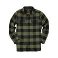 thumbnail image 1 of Men's Button Down Long Sleeve Flannel Shirt (Army, Medium) (BP8281), 1 of 2