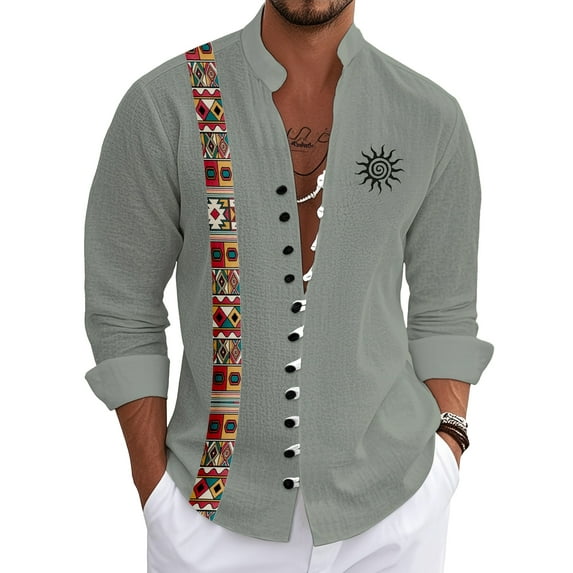 Men's Button Down Long Sleeve Shirts Casual Shirts Beach Shirts Vacation Wedding Shirts Loose fit Shirts Solid Color Summer Shirts Gray L