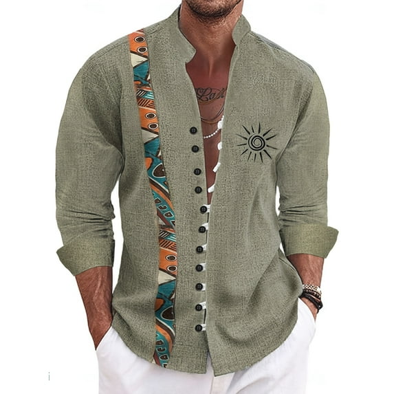 Men's Button Down Long Sleeve Shirts Casual Shirts Beach Shirts Vacation Wedding Shirts Loose fit Shirts Solid Color Summer Shirts Green XL