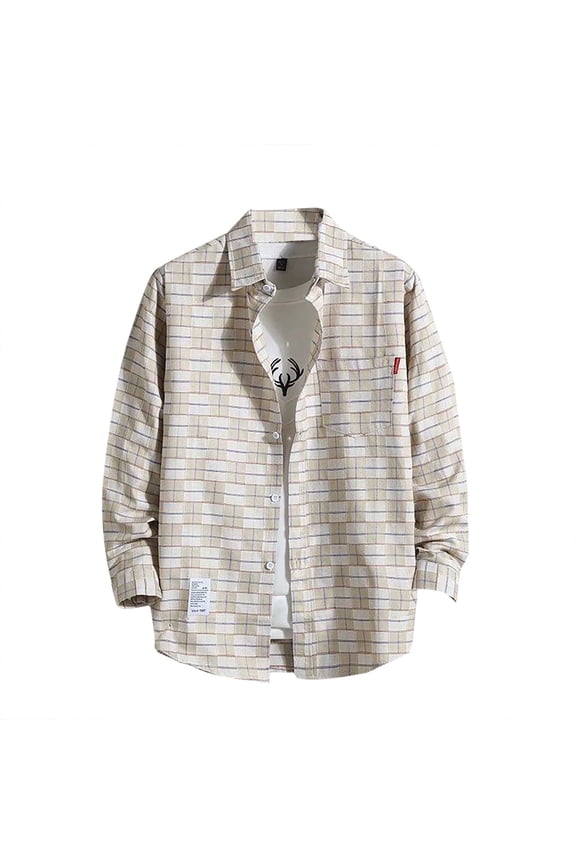 Men's Button Down Regular Fit Long Sleeve Plaid Flannel Casual Shirts