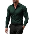 thumbnail image 1 of Men's Button-Down Shirt for Businessmen and Office Workers Slim-Fit Business-Casual Top Long-Sleeve Turn-Down Collar Apparel Available Professional Wear Classic Design Office Attire, 1 of 4