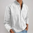 thumbnail image 1 of Men's Button Down Shirt Cotton Texture Wrinkle Free Shirts Long Sleeve Shirt White XXL, 1 of 6