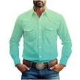 thumbnail image 1 of Men's Button Down Shirt Gradient Color Wrinkle Free Shirts Long Sleeve Cotton Work Shirts with Two Pockets, 1 of 5