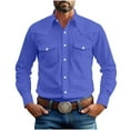 thumbnail image 1 of Men's Button Down Shirt Texture Wrinkle Free Shirts Long Sleeve Cotton Work Shirts for Men with Two Pockets, 1 of 5