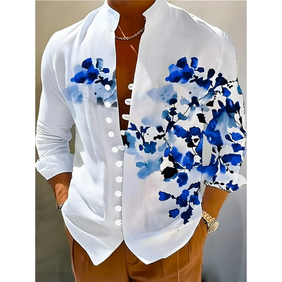 Men's Button Down Shirts Long Sleeve Cotton Summer Beach Wear for Men White XXL