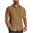 thumbnail image 1 of Men's Button Down Shirts Short Sleeve Casual Lapel Summer Print T Shirt Stretch Lightweight Loose Trendy Beach Blouse Top, 1 of 5