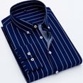 thumbnail image 1 of Men's Button Down Shirts Solid Color Collar Casual Non Ironing Coat Tooling Stripe Lattice Shirt Tropical Vacation Clothes, 1 of 3