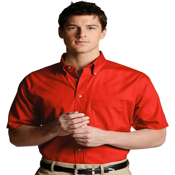 Men's Button Down Short Sleeve Poplin Shirt, Style 1230