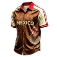 thumbnail image 1 of Men's Button Down Soccer Jersey Shirts Short Sleeve Mexico Jerseys Shirt Collared Casual Summer Beach Tops for Sports, Festival & Daily Wear, 1 of 5