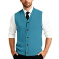 thumbnail image 1 of Men’s Button Down Sweater Vest Lightweight Knitted Plain V-Neck Sleeveless Cardigans, 1 of 7